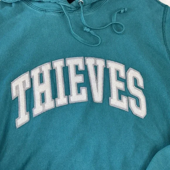 100 Thieves Hoodie Mens XL Green Raised Letter Spellout Pullover Sweatshirt - Picture 5 of 16